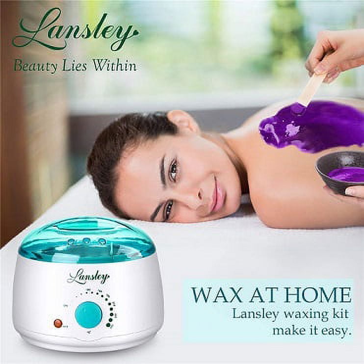 Lansley Wax Warmer Hair Removal Home Waxing Kit Electric Pot Heater for  Rapid Waxing of All Body, Face, Bikini Area, Legs with 4 Flavor Hard Wax  Beans & 10 Wax Applicator Spatulas(At-home