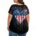 thumbnail image 4 of TQWQT Plus Size American Flag Tops for Women Loose Fit Casual Flowy Tunics Short Sleeve Crewneck Stars and Stripes Print Blouses Summer Trendy Tunics Royal Blue 3XL, 4 of 4