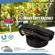 MOPHOTO Outdoor Ninja Warrior Obstacle Course for Kids, 60FT Durable Ninja Slackline Kit with Complete Accessories,Playset Equipment with Swing, Climbing Net, Ladder & Monkey Bars (10 Obstacles)