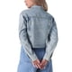 thumbnail image 3 of Chaqueta de mezclilla recortada de manga larga con dobladillo deshilachado para mujer INSPIRE CHIC L Azul claro, 3 of 5