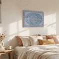 thumbnail image 4 of Canvas Wall Art, Blue Beige Boho Framed Artwork for Living Room, Vintage Cottagecore Traditional Floral Gallery Wrapped Canvas Prints Art Ready to Hang Wall Decor for Kitchen Bathroom, 12"x8", 4 of 9