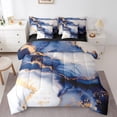 thumbnail image 1 of YST Navy Blue Watercolor Bedding Comforter Set, 7-Piece, Modern Abstract Foil Print, King, 1 of 4
