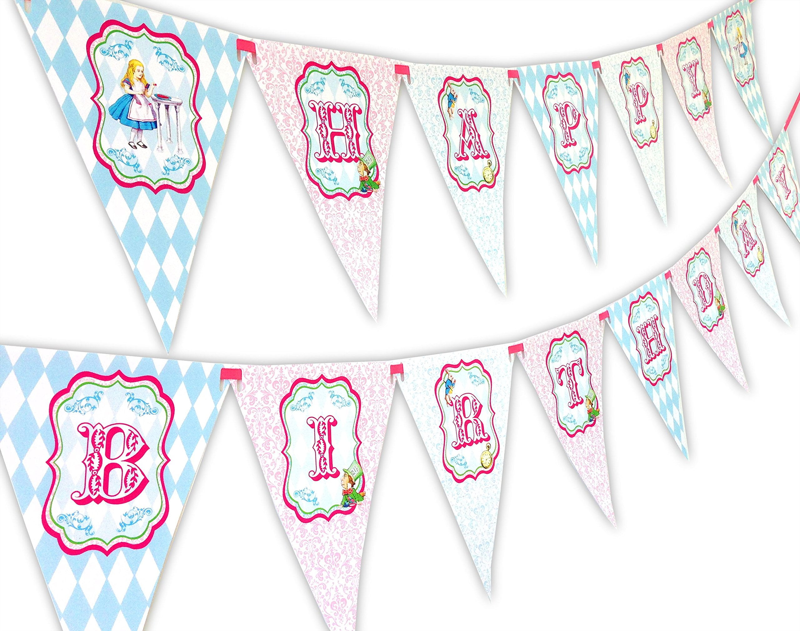 Alice Classic Happy Birthday Banner Pennant