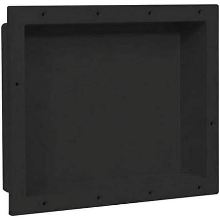 

GEROBOOM Shower Home Indoor Bathroom Shampoo Soap Plumbing Fixture Hardware Shower Wall Surround Part with 2 Compartments Matt Black