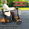 thumbnail image 5 of Foldable Electric Mobility Scooter, 4 - Wheel, Airline/Cruise Compatible, 3.2 sq. ft. Folded, 16” Seat, Adjustable Direction Bar, 500W Motor, Colors: Black, Yellow, Blue, 5 of 9