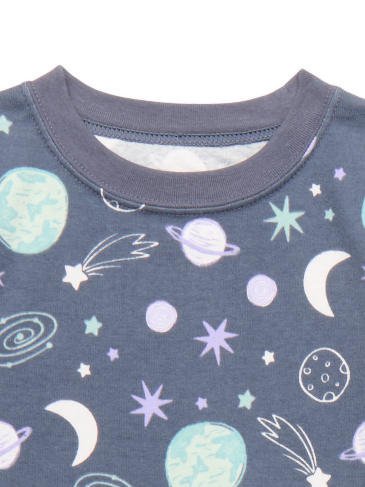 Wonder Nation Toddler Cotton Sleep Tee and Pants Pajama Set, 2-Piece, Sizes 12M-5T