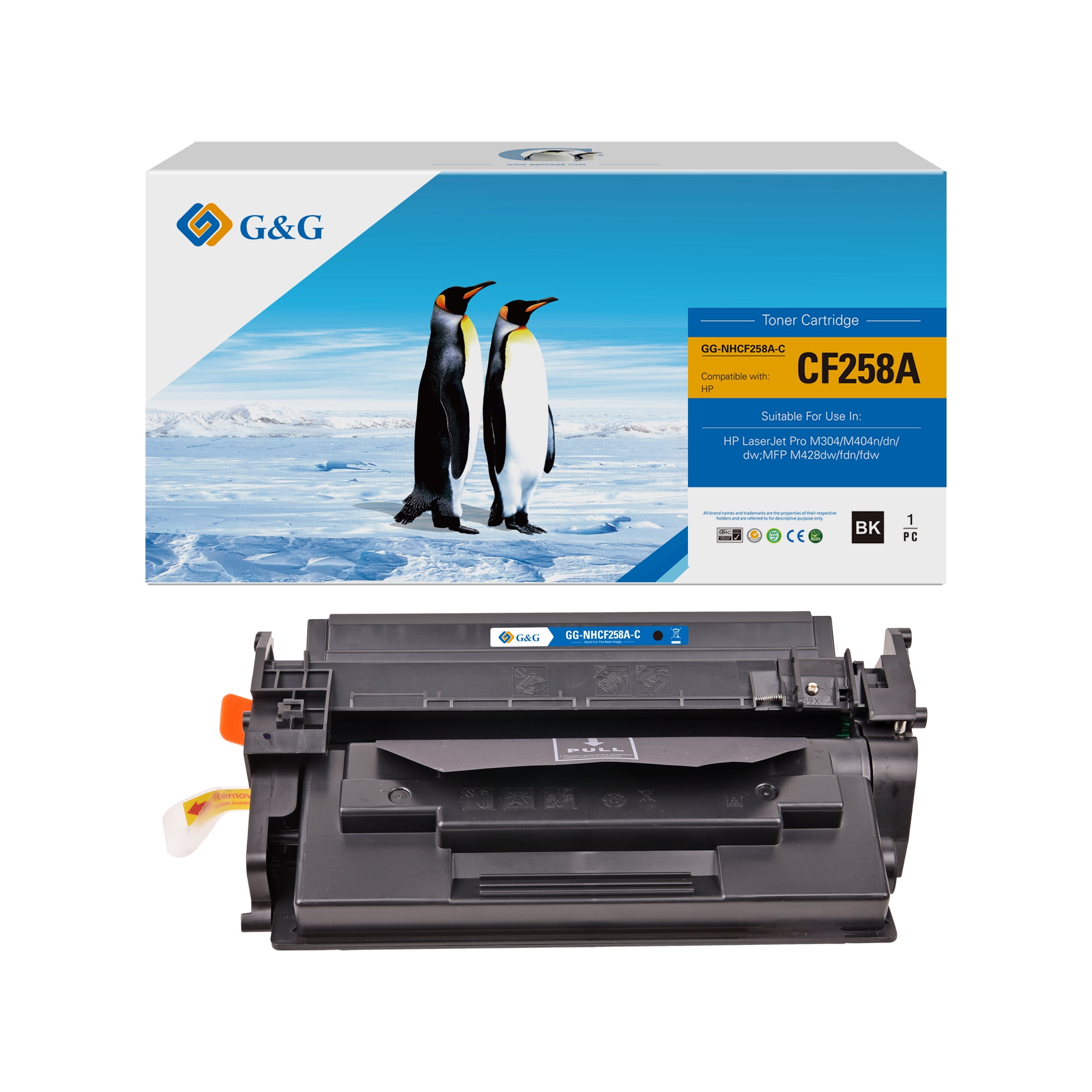 G\u0026G Compatible Toner WITH CHIP for HP 58A CF258A for LaserJet Pro M404dn  M404dw M404n M428fdn M428fdw Black 1-Pack - Walmart.com