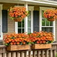 thumbnail image 5 of UV Resistant Outdoor Artificial Daisy Flowers Bouquet, Realistic Faux Greenery Bonsais for Hanging Bonsaier, Lifelike Floral Decor for Porch Patio Garden Yard Indoor Table Centerpiece, Orange, 5 of 5