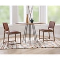 thumbnail image 2 of Ruskin Brown Leather Beechwood Dining Chair Ergonomic Midcentury Design 300lbs, 2 of 3