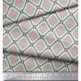 thumbnail image 2 of Soimoi Rayon Fabric Flamingo & Moroccan Damask Print Fabric by Yard 42 Inch Wide, 2 of 3