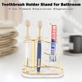 thumbnail image 5 of Toothbrush Holder Stand for Bathroom, Metal Toothbrush Organizer with Marble Base, Toothbrush Storage Collection for Family, Suitable for Home Hotel Countertop Vanity (Small, Matte Black), 5 of 9