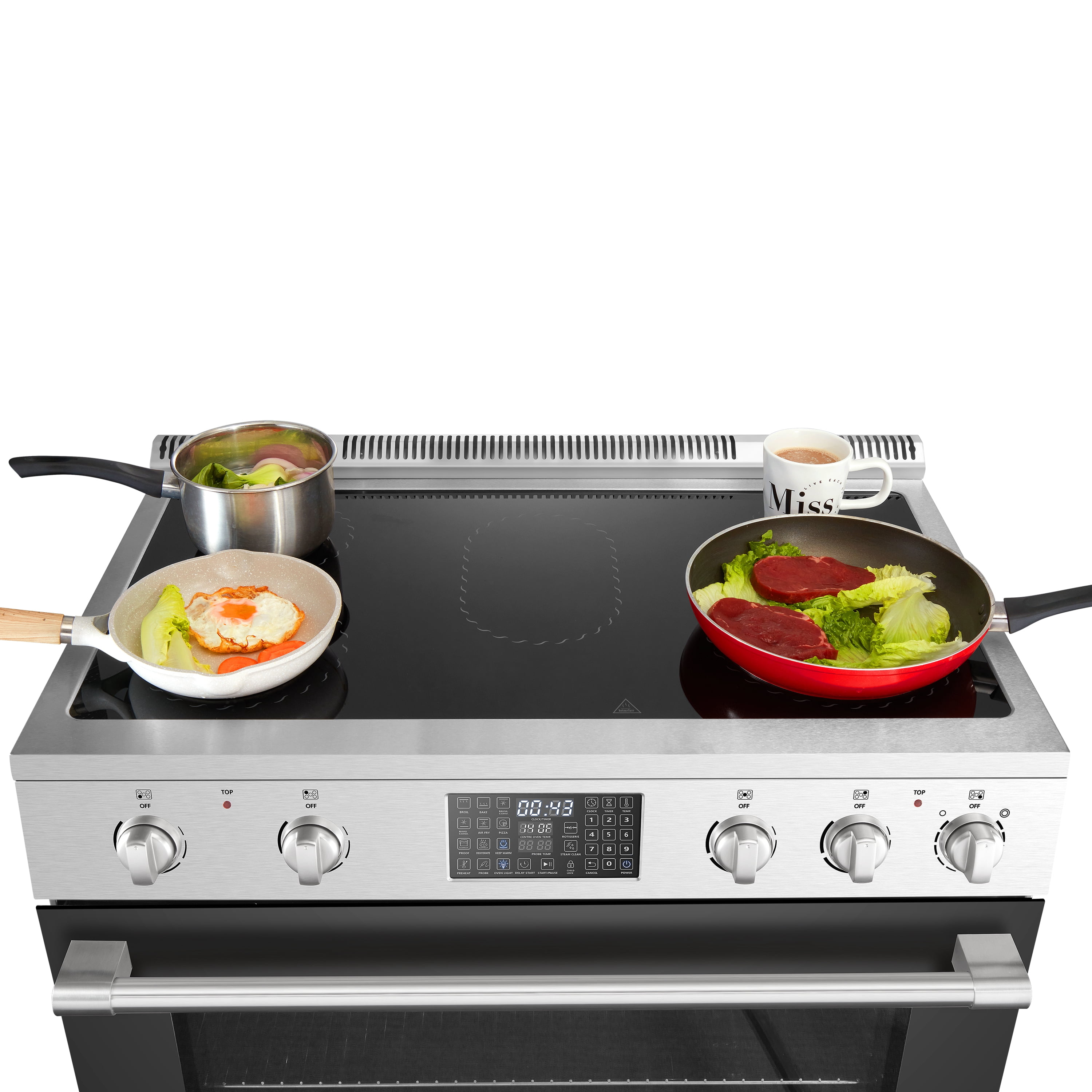 Lanbo 36 inch 5 Burners Air Fry Convection Oven Freestanding Electric Range with Rotisserie and Pizza