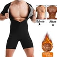 thumbnail image 5 of WMTBSRSW Short Sleeve Sauna Suits for Men Sauna Front Zipper One Piece Full Body Shaper for Yoga Workout Exercise Fitness Silver Small, 5 of 8