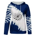 thumbnail image 4 of Fesfesfes Women Hooded Hoodie Printing Loose Color Matching Casual Long Sleeve Tops Tops on, 4 of 4