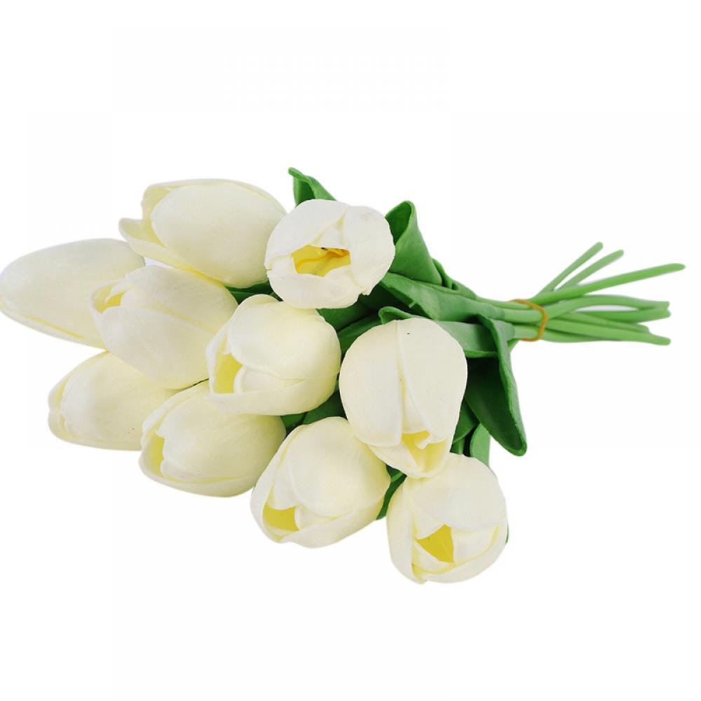 10Pcs Multicolor Tulips Artificial Flowers Faux Tulip,Real Feel,Spring