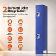 thumbnail image 3 of Sapital 2 Door Metal Locker, Heavy-Duty Storage Locker with Hook, Storage Cabinet for Home, Office, Gym, Workshop, Blue, 3 of 7