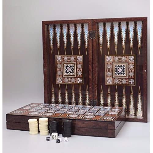 Juegoal 15 Wooden Backgammon Board Game Set for Kids Adults 