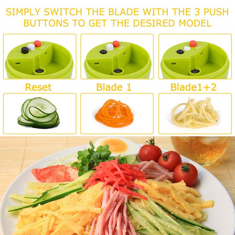 Handheld Spiralizer Slicer 4 in 1 Adjustable Spiral Grater Cutter