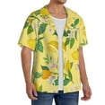 thumbnail image 2 of Gukieu Lemon (2) Print Men's Short-sleeved Shirts, Button-down Pocket Shirts, T-shirts, Beach Vacation Travel Summer Clothing-4X-Large, 2 of 5