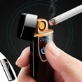thumbnail image 2 of Electronic Rechargeable Lighter, Electric Lighter, Type-c Rechargeable Lighter Outdoor Windproof Cylindrical Fingerprint Sensing Lighter, 2 of 5