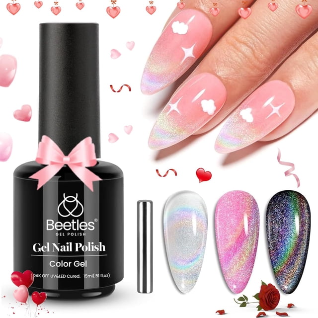 Esmalte de uñas Beetles Cat Eye Gel 15 ml Rainbow Holographic 9D