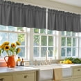 thumbnail image 3 of 2 Pack Dark Gray Valance for Window Solid Color Kitchen Valance Rod Pocket Short Curtain Topper Decorative Window Treatment for Living Room Bedroom 60"x18", 3 of 8
