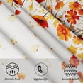 thumbnail image 3 of Fall Floral Round Tablecloth 60 Inch,Watercolor Orange Wildflowers Autumn Reusable Washable Polyester Table Cover Seasonal Indoor Outdoor Dining Decorations for Home Party Picnic, 3 of 7