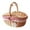 Red, variant on Greyghost Wicker Picnic Basket with Wooden Lids, Picnic Hamper with Handle and Washable Liner, for Camping, Valentine Day, Birthday Party