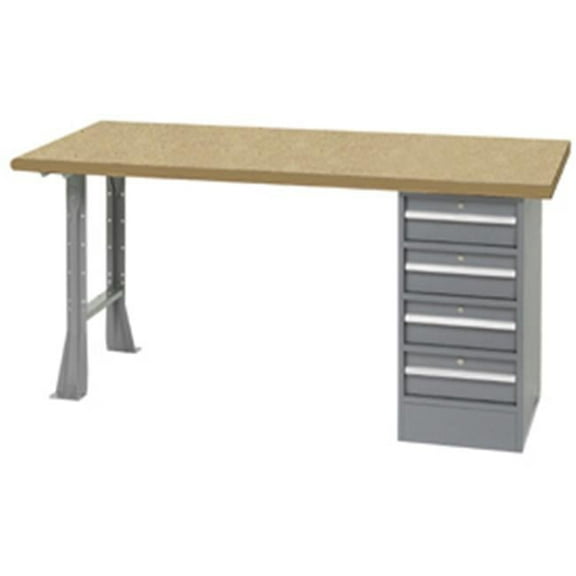 Pedestal Workbench - Gray - 72 x 30 in.