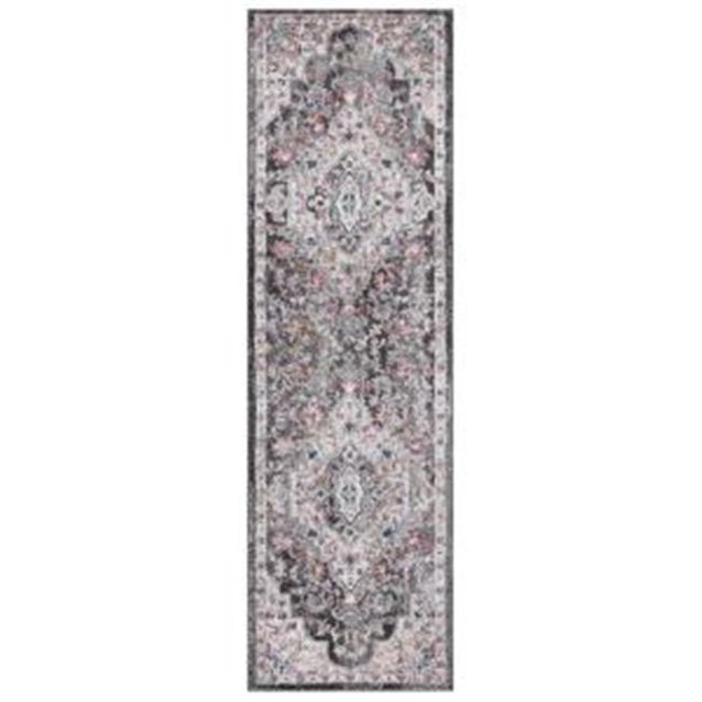 2 x 7 ft. Vintage Montreal Medallion Runner Rug, Gray