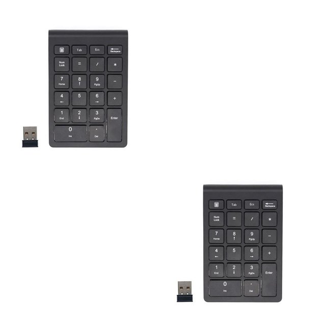 Seitruly Teclado negro 22 teclas MIni Numpad Teclado numérico Bluetooth Compatible con sistema Windows Android Nuevo negro 2.4G 2piezas