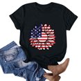thumbnail image 2 of Fiudx Ofertas Flash Artículos En Oferta Top de Manga Corta con Cuello Redondo Informal y Estampado Elegante Del Día de La Independencia para Mujer, 2 of 4