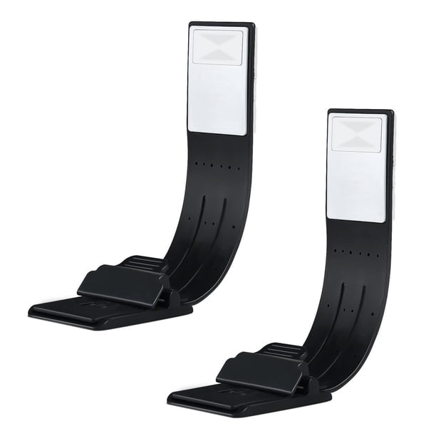 2X Luz de Libro, Lámpara Lectura con Clip LED Interruptor Resistente Recargable USB 4 Niveles Brillo Ajustable Luz Flexible Lámpara Multifuncional Y Cama para Leer con Libro, Etc.