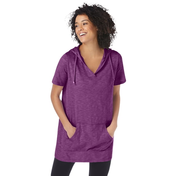 Woman Within Plus Size Short-Sleeve Hoodie