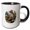 Black/White, variant on 3drose, Ruffed Grouse Amongst Mountain Laurel Flowers, 11oz Two-tone Green Mug