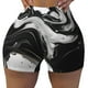 thumbnail image 2 of Fotbe Fluid Black White Paint Swirls Shorts Sin Costuras – Shorts Deportivos de Cintura Alta para Mujer, Elásticos para Gimnasio, Yoga, Running o Ciclismo-XX-Large, 2 of 8