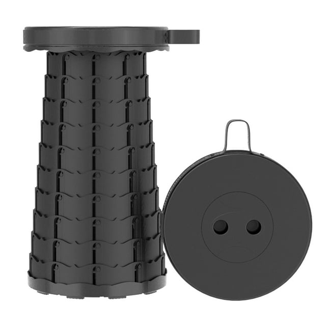 Fiudx Taburete Telescópico Portátil, Altura Ajustable, Silla Plegable Estable, Compañero de Viaje Compacto, Base Antideslizante, Versátil para Uso En Interiores y Exteriores, Asiento Cómodo, Incluye