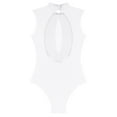 thumbnail image 6 of RUNQHUI Women Turtleneck Dance Ballet Leotard With Sparkly Rhinestones for Adult Gymnastic Figure White L, 6 of 7