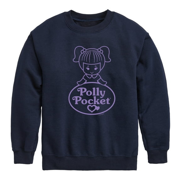 Polly Pocket - Logo And Doll - Toddler And Youth Crewneck Fleece Sweatshirt