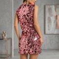 thumbnail image 5 of Women's Chunky Sequin Mini Dress, Sparkly Sleeveless Crewneck Party Dresses, Flattering Bodycon Clubwear Night Out Cocktail Gown, 5 of 5