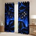 thumbnail image 2 of Game Curtains, Blue Neon Geometry Blackout Curtains 3D Geometric Gaming Bedroom Curtains Gamer Action Buttons Window Curtains Game Room Decor Curtains for Game Lovers,2 Panels 38"Wx45"L, 2 of 6