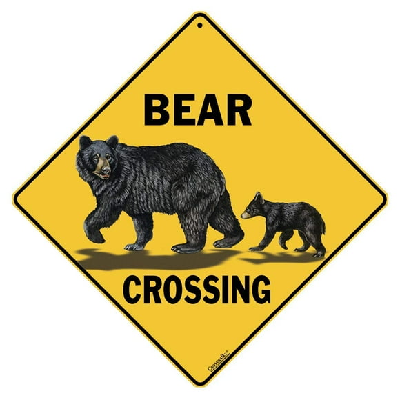 CROSSWALKS Panneau de Croix Familiale Ours - Panneau en Aluminium 12 Pouces X 12 Pouces (X197)