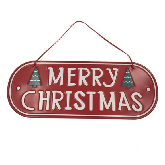 Merry Christmas Sign Letter Plaque Christmas Hanging Door Sign Iron Christmas Welcome Card Christmas Decorations for Window Wall Farmhouse Indoor Outdoor