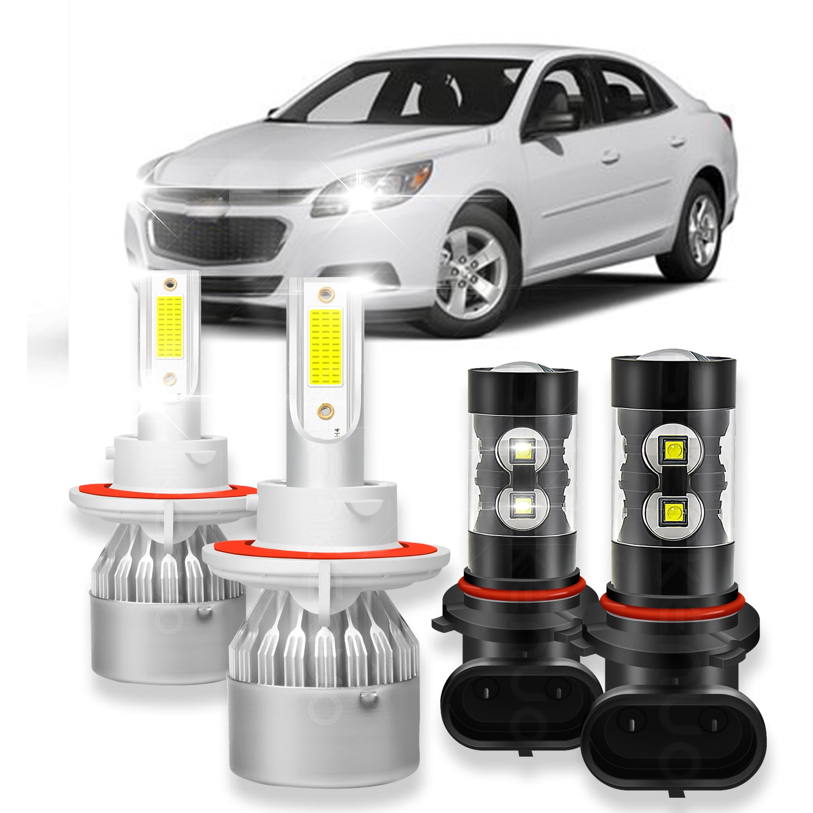 BMZONCC For Chevy HHR 20062011 LED Headlight Bulbs 9008/H13 High and Low Beam+9145 Fog Light