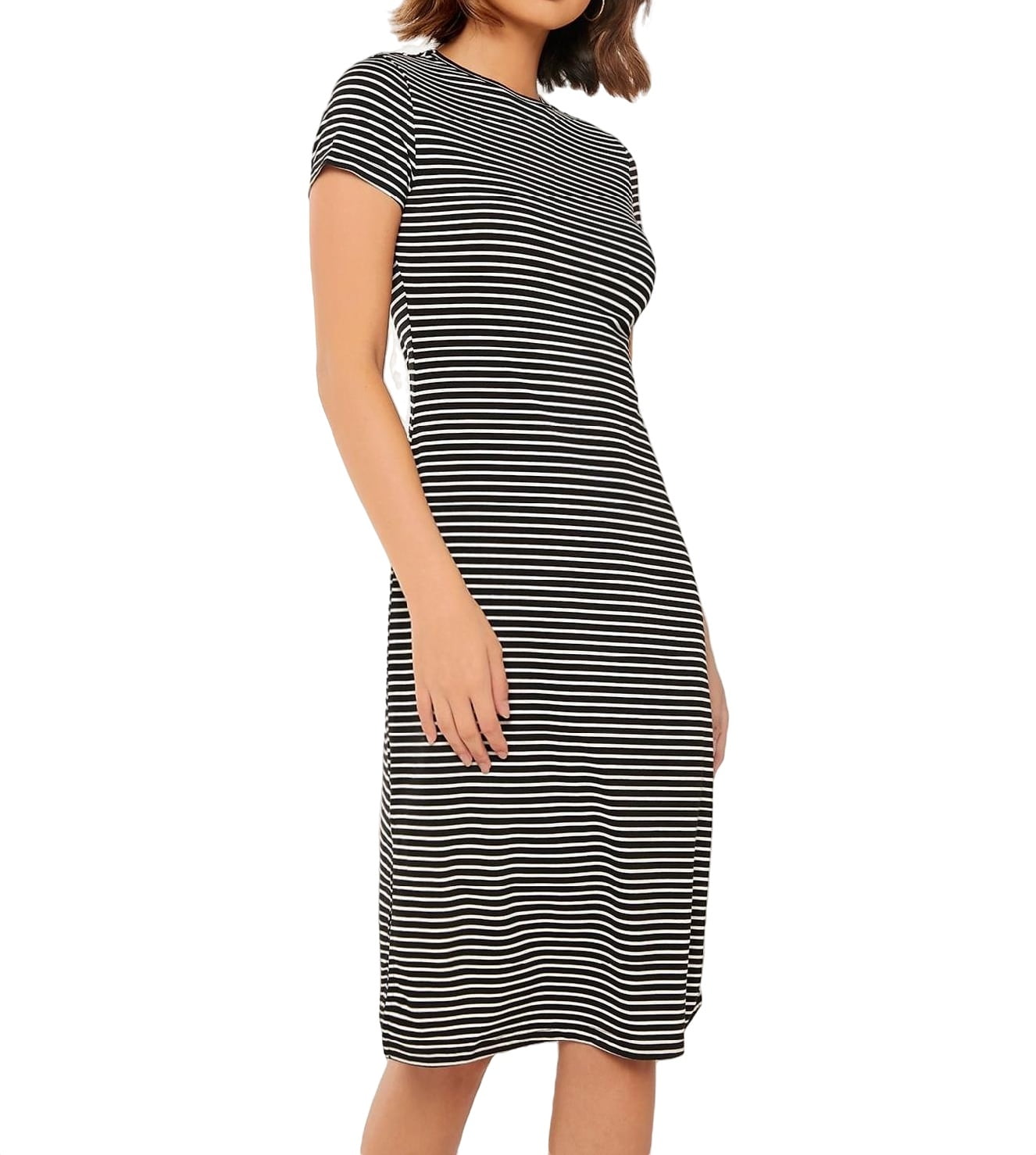 black and white striped dress womens