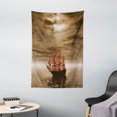 thumbnail image 1 of Nautical Tapestry, Lonely Ship Sailing in the Ocean with Weathered Grunge Effect Maritime Theme, Wall Hanging for Bedroom Living Room Dorm Decor, 40W X 60L Inches, Rust Umber Brown, by Ambesonne, 1 of 2