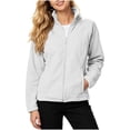 thumbnail image 2 of BXJX Womens Zip up Sweatshirts, Stand-up Collar Casual Long Sleeve Spring Fall Sweatshirts with Pockets White Size S-2XL, 2 of 7