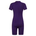 thumbnail image 3 of inhzoy Kids Girls Boys One Piece Zip-Up Swimsuit Jumpsuit Short Sleeve Rash Guard Wetsuit,Sizes 8-16 Purple 10-12, 3 of 7