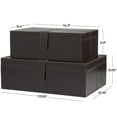thumbnail image 3 of DecMode Handmade Storage Dark Brown Leather Decorative Box with Snap Front Closure and Detailed Stitching, 2 Count, 3 of 7