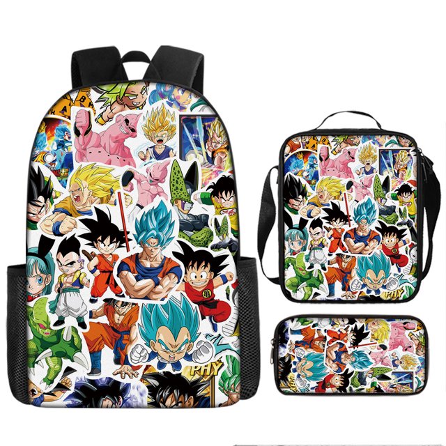 Anime Dragon Ball Backpack, Schoolbag Three-piece-ZJKDGJKJ